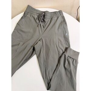Apana Jogger Pants Women Small Olive Green Excellent Athletic Ribbed Waistband